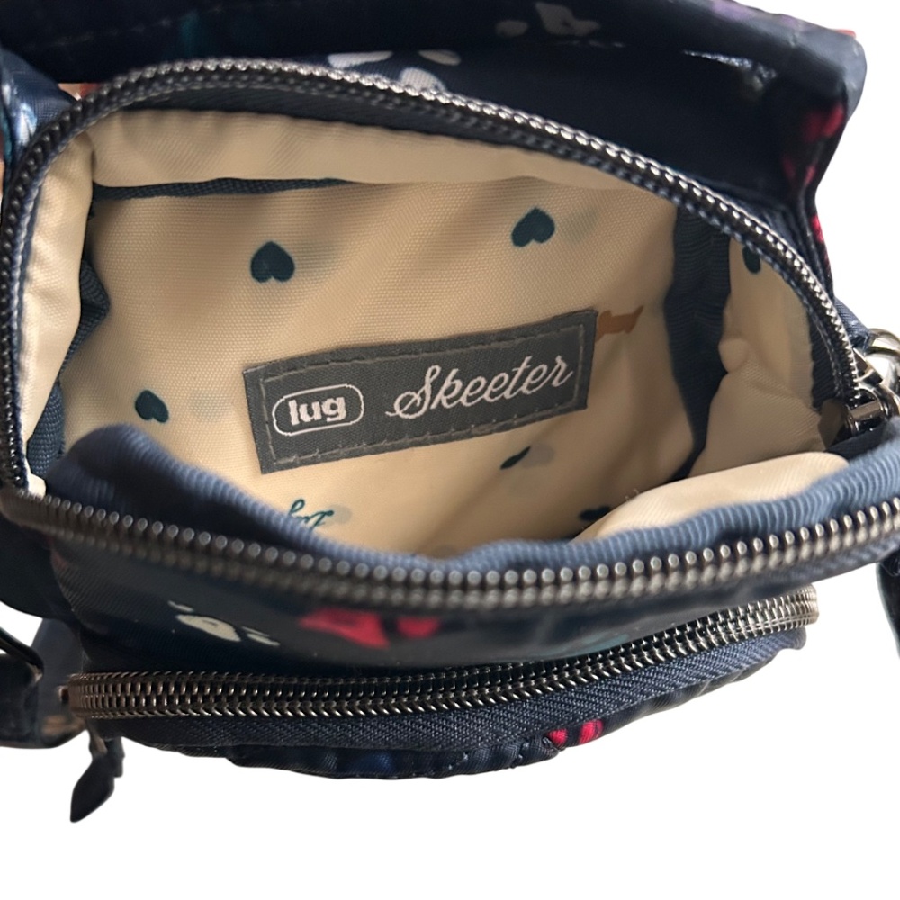 Lug Skeeter Mini Convertible RFID Crossbody Bag Paws Navy Print - Picture 8 of 15